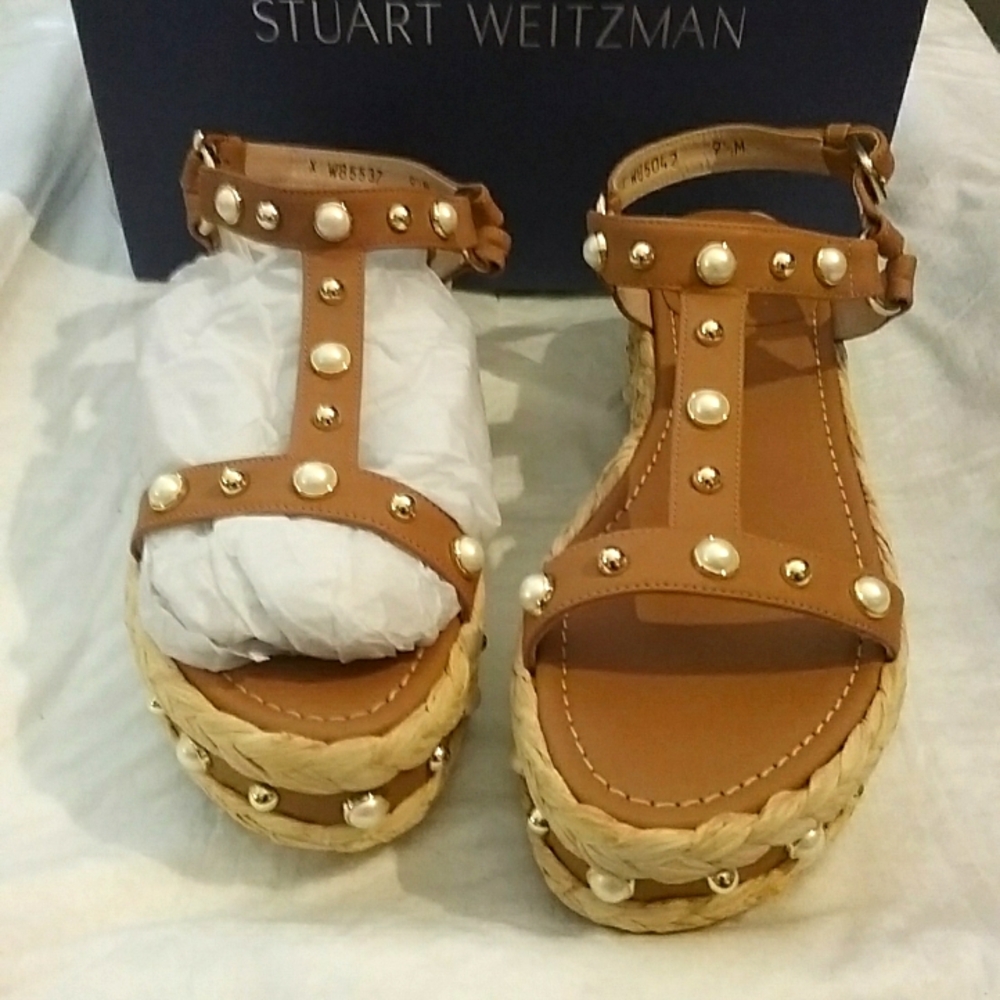 Stuart Weitzman Nib Sandals 9.5 Vachetta - image 1